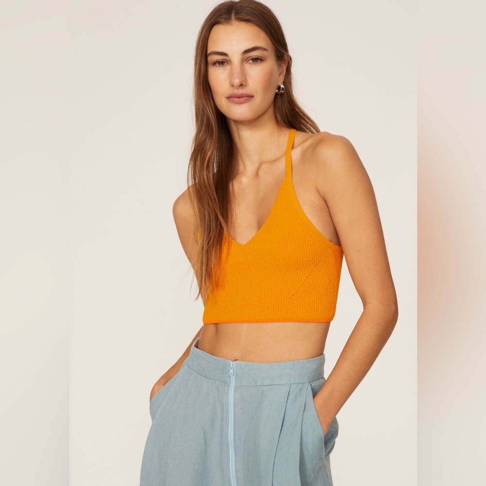 Rag & Bone Soleil Rib Bra Top in Deep Yellow Medium - Picture 5 of 6
